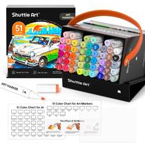 Marcadores de álcool Shuttle Art 51 Colors Dual Tip com liquidificador