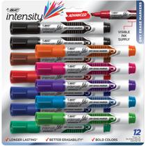 Marcadores de apagamento a seco BIC Intensity Advanced com ponta de cinzel de 12 unidades Marcadores de apagamento a seco BIC Intensity Advanced com ponta de cinzel de 12 unidades