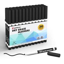 Marcadores de apagamento a seco Comix Fine Tip Low Odor Whiteboard 36 Black Marcadores de apagamento a seco Comix Fine Tip Low Odor Whiteboard 36 Black