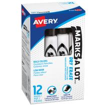 Marcadores de apagar a seco Avery Marks A Lot Lot Low Odor Chisel Tip x12 Marcadores de apagar a seco Avery Marks A Lot Lot Low Odor Chisel Tip x12