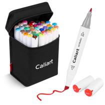 Marcadores de arte Caliart 41 cores, ponta dupla, base alcoólica permanente
