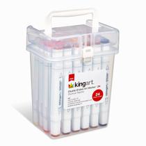 Marcadores de arte com tinta alcoólica KINGART 424-24C PRO 24 PORTRAIT Colors