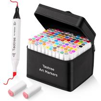Marcadores de arte Taotree, 121 cores, conjunto de marcadores de álcool com pontas duplas
