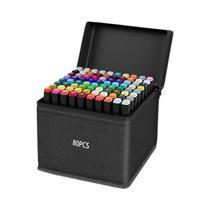 Marcadores de Desenho de Álcool Ponta Dupla - Cores Sortidas - Ideal para Esboço e Arte