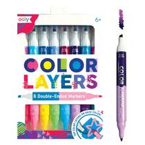 Marcadores de dupla face Oly Color Layers, conjunto de 8 a 16 cores