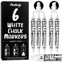 Marcadores de Giz Chalkola 6 Brancos de Ponta Dupla (1 mm, 3 mm, 5 mm, 15 mm) Marcadores de Giz Chalkola 6 Brancos de Ponta Dupla (1 mm, 3 mm, 5 mm, 15 mm)