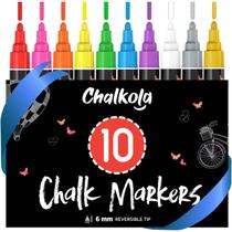 Marcadores de giz líquido Chalkola, pacote com 10, ouro e prata Marcadores de giz líquido Chalkola, pacote com 10, ouro e prata