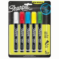 Marcadores de giz Sharpie Wet Erase, cores variadas, 5 unidades Marcadores de giz Sharpie Wet Erase, cores variadas, 5 unidades