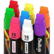 Marcadores de janela Chalkola 15 mm Jumbo 3 em 1, 28 ml, tinta lavável