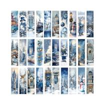 Marcadores De Livro Azuis Para O Natal, 30 Peças, Marcadores De Leitura Para Estudantes, Cartões De Marcadores De Livro Azuis Para O Natal, 30 Peças, Marcadores De Leitura Para Estudantes, Cartões De
