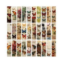 Marcadores De Livro Retrô Borboleta 30/60 Peças Desenho Animado Paisagem Durável Decoração Para