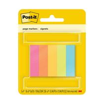 Marcadores de página Post-it 1,3 cm x 5 cm, cores variadas, 50 folhas