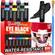 Marcadores de pintura facial e corporal resistentes à água para olhos pretos 8 cores