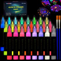 Marcadores de pintura FansArriche Glow in the Dark 24 cores x 20mL