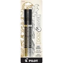 Marcadores de pintura Pilot Metallic Permanent Gold & Silver x2 Marcadores de pintura Pilot Metallic Permanent Gold & Silver x2