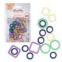Marcadores de Ponto em Metal KnitPro Quadrado e Redondo C/40