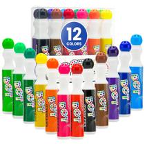 Marcadores de pontos Playkidiz laváveis em 12 cores para crianças pequenas de 40 ml