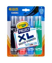 Marcadores de pôster Crayola XL, cores clássicas variadas, 4 unidades