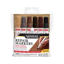 Marcadores de Reparação Minwax, 6 Cores, Reparação de Arranhões para Madeira