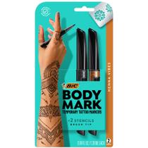 Marcadores de tatuagem temporários BIC BodyMark Henna Vibes, pacote com 2