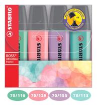Marcadores de Texto Pastel Stabilo Estojo com 4 Cores
