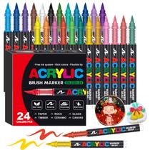 Marcadores de tinta acrílica Amamao Soft Brush Tip 24 cores Marcadores de tinta acrílica Amamao Soft Brush Tip 24 cores