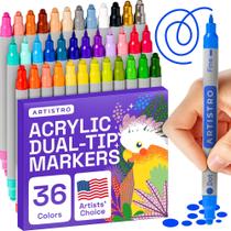 Marcadores de tinta acrílica ARTISTRO 36 Dual Tip para crianças e adultos