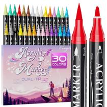 Marcadores de tinta acrílica Coogert 30 cores Dual Tip Marcadores de tinta acrílica Coogert 30 cores Dual Tip