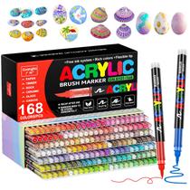 Marcadores de tinta acrílica DICEKOO 168 cores Brush Tip Waterproof