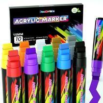 Marcadores de tinta acrílica FansArriche 15mm Jumbo 10 cores