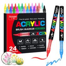Marcadores de Tinta Acrílica Guangna 24 Cores Ponta Pincel Marcadores de Tinta Acrílica Guangna 24 Cores Ponta Pincel
