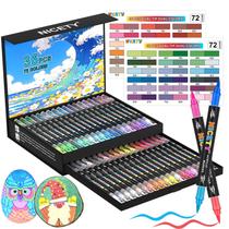 Marcadores de Tinta Acrílica NICETY 72 Cores Dupla Ponta 36 Canetas Pincel Marcadores de Tinta Acrílica NICETY 72 Cores Dupla Ponta 36 Canetas Pincel