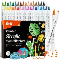 Marcadores de tinta acrílica Ohuhu 36 cores Dual Fine & Dot Tips