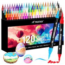 Marcadores de tinta acrílica Pagather 120 cores Dual Tip +24 Metal Marcadores de tinta acrílica Pagather 120 cores Dual Tip +24 Metal