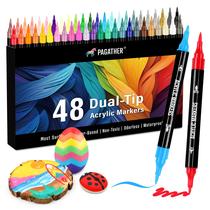 Marcadores de tinta acrílica Pagather 48 cores Dual Tip Marcadores de tinta acrílica Pagather 48 cores Dual Tip