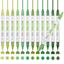 Marcadores de Tinta Acrílica ZZWUAPT de Ponta Dupla 1-5 mm, Pincel e Fina Marcadores de Tinta Acrílica ZZWUAPT de Ponta Dupla 1-5 mm, Pincel e Fina