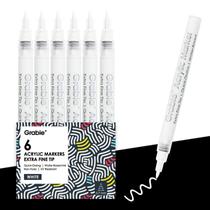 Marcadores de Tinta Grabie 6 Brancos Acrílicos 0,7 mm Ponta Fina Marcadores de Tinta Grabie 6 Brancos Acrílicos 0,7 mm Ponta Fina