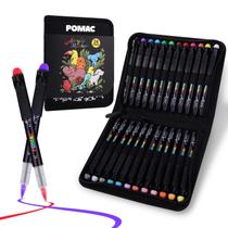 Marcadores de tinta POMAC 24 cores à prova dágua, conjunto acrílico Marcadores de tinta POMAC 24 cores à prova dágua, conjunto acrílico