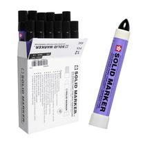 Marcadores de Tinta Sólida Sakura - Canetas Marcadoras Permanentes - Marcador para Vidro, Madeira e Janelas - Tinta Preta - Kit com 12 Unidades