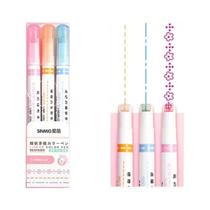 Marcadores Em Forma De Flor 6/3pcs Canetas Com Ponta Curva Para Material Escolar E Presentes