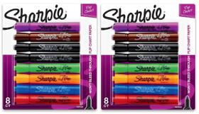 Marcadores flip chart SHARPIE Bullet Tip, cores variadas, pacote com 8