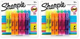 Marcadores fluorescentes Sharpie estilo tanque, colores surtidos, paquete de 12 x 2 Marcadores fluorescentes Sharpie estilo tanque, colores surtidos, paquete de 12 x 2
