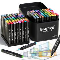 Marcadores Graffixx 80 Cores Dupla Ponta Kit à Base de Álcool