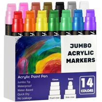 Marcadores HYHJMISTY 14 Cores Tinta Acrílica Jumbo Ponta de 15 mm