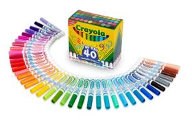 Marcadores Laváveis Crayola - 40 Cores Clássicas para Crianças