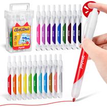 Marcadores laváveis JoyCat Click com ponta retrátil, conjunto de 20 cores