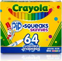 Marcadores Laváveis Skinnies, 64 contagem, Ótimo para Casa ou Escola, de Crayola