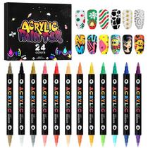 Marcadores para Arte de Uñas Kalolary 24 Colores Doble Punta Impermeables Marcadores para Arte de Uñas Kalolary 24 Colores Doble Punta Impermeables