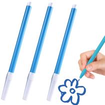 Marcadores para tecido Fampery, kit com 3 unidades, azul, solúveis em água