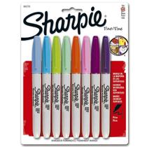 Marcadores Permanente Ponta Fina Com 8 Cores Sharpie 1812776